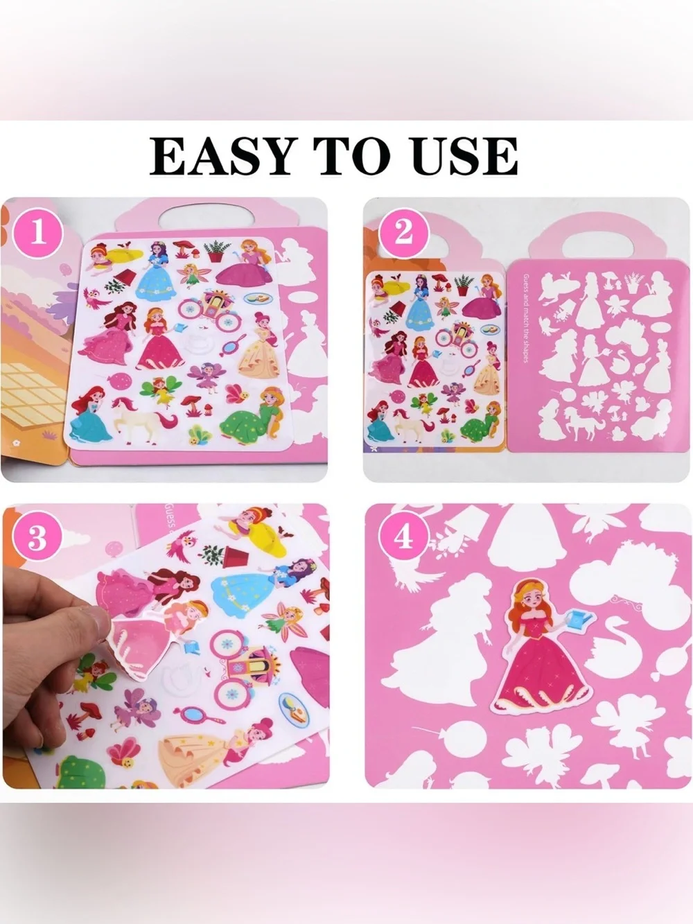Reusable DIY Sticker Princess Book for Kids